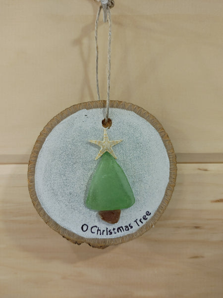 Sea glass Christmas tree ornament