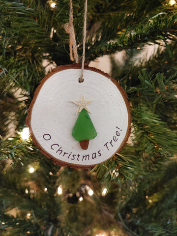 Sea glass Christmas tree ornament